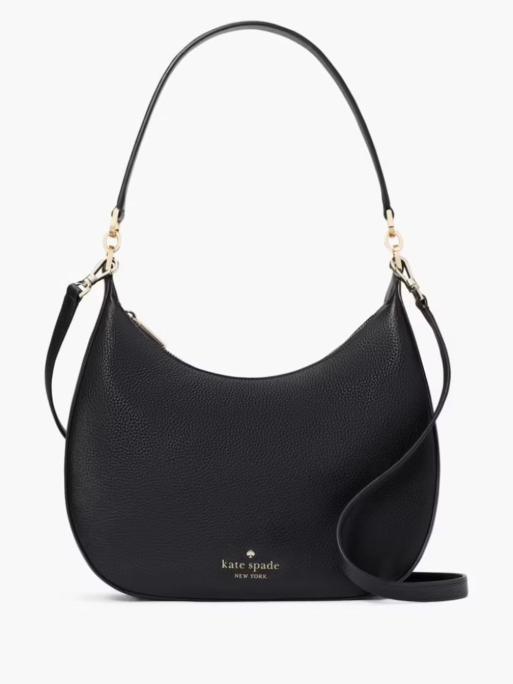 Kate Spade NY Janie Black Pebbled Leather Shoulder Bag Crossbody Purse KE660